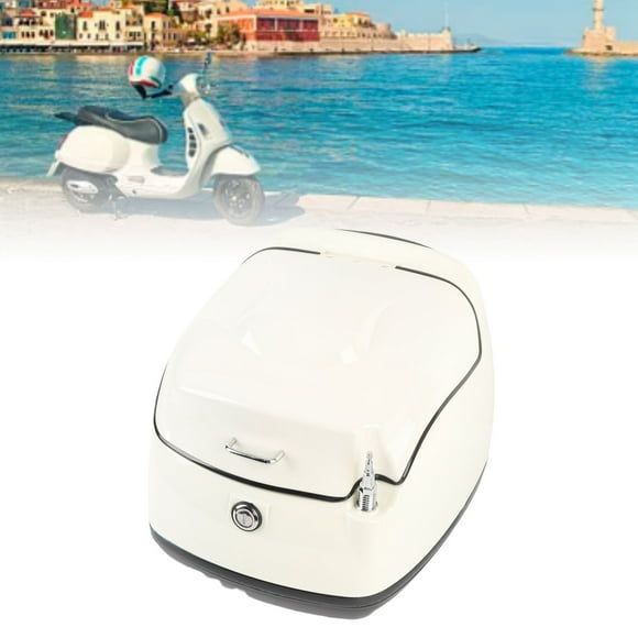 38L Motorcycle Top Box, Waterproofing Universal Fit with Key Lock, Base Plate Motorcycle Luggage Trunk Tail Storage Carrier Case for Helmet Gloves