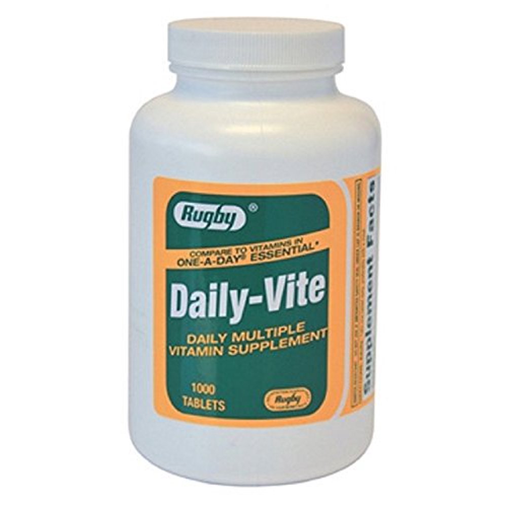 3 Pack Rugby DailyVite Vitamin & Mineral Tablets 1000 Count Each