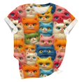 thumbnail image 5 of QIPOPIQ T-Shirts Vintage pour Femmes Mode Décontractée Col Rond Manches Courtes T-Shirt Imprimé Liquidation, 5 of 5