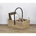 thumbnail image 2 of Contemporary Home Living 10.25" Brown Distressed Finish Three Slot Caddy with Handle, 2 of 3