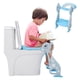 thumbnail image 2 of Bonita escalera con reposabrazos de ciervo para orinal, silla para bebé, niño y niño pequeño, asiento de inodoro suave de entrenamiento, color azul, 2 of 12