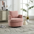thumbnail image 3 of Nmkwnr Swivel Accent Chair with Metal Base, Upholstered Armchair for Living Room, Bedroom, Office, Pink, 3 of 8