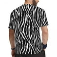 thumbnail image 4 of Zebra Print T-Shirt Black White Stripes Harajuku Gym T Shirts Short Sleeve Quick-drying To, 4 of 5