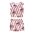 thumbnail image 3 of Mercatoo Toddler Girls Independence Day Outfit American Flag Stripe Vest T Shirt Shorts Summer 2Pcs Baby Girl Clothes Set, 3 of 3