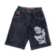 thumbnail image 3 of Pantalones cortos vaqueros holgados para hombre y mujer, ropa de calle con patrón de Hip Hop, Y2K, Harajuku, JNCO, Vintage, gótico, baloncesto, 3 of 3
