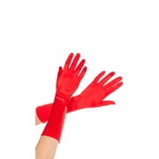 Music Legs 426-RED Elbow Length Satin Gloves - Red