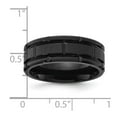 thumbnail image 2 of Stainless Steel Brushed and Polished Black Ip Plated 8mm Band Size 10 Ring for Women and Men, 2 of 2