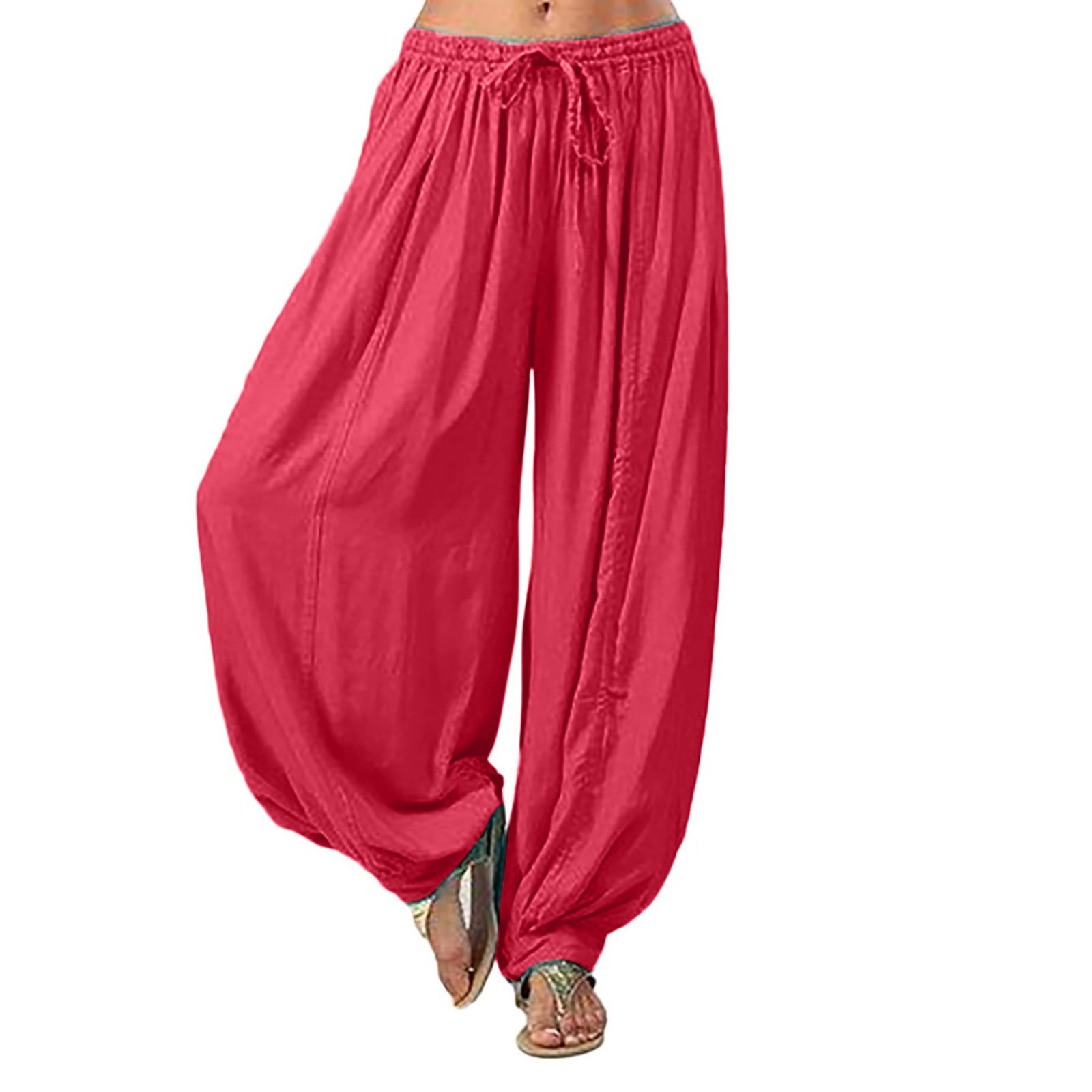 Women Plus Size Solid Ladies Casual Loose Harem Pants Yoga Pants Trousers