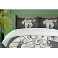 thumbnail image 4 of Ambesonne Nebula Duvet Cover Sets, Cartoon Astronaut Space, 2-King, Charcoal Grey Dust, 4 of 7