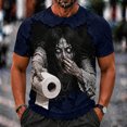 thumbnail image 2 of KLHDSF Mens Halloween Funny Graphic Tee Short Sleeve Crewneck Casual Polyester Top Dark Blue S, 2 of 5