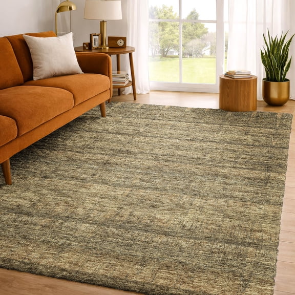 Addison Rugs Dream Shag Premium Machine Washable Transitional Stripes Brown Rectangle Rug, 10' x 14'