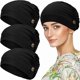 thumbnail image 1 of wonima11 3 Pieces Bouffant Caps with Buttons Unisex Stretchy Headband Turban with Buttons for Women (Black), 1 of 1