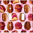 thumbnail image 2 of Metal Light Switch Wall Plate Outlet Cover (Coffee Mocha Candy Bean Toffee Swirl Pink Heart - Double Toggle), 2 of 2