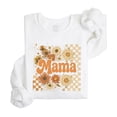 thumbnail image 3 of Trendy Mama Checkered Fall Sweatshirt for Women Orange Daisy Floral Sweater White Sweatshirt Adult Large, 3 of 4