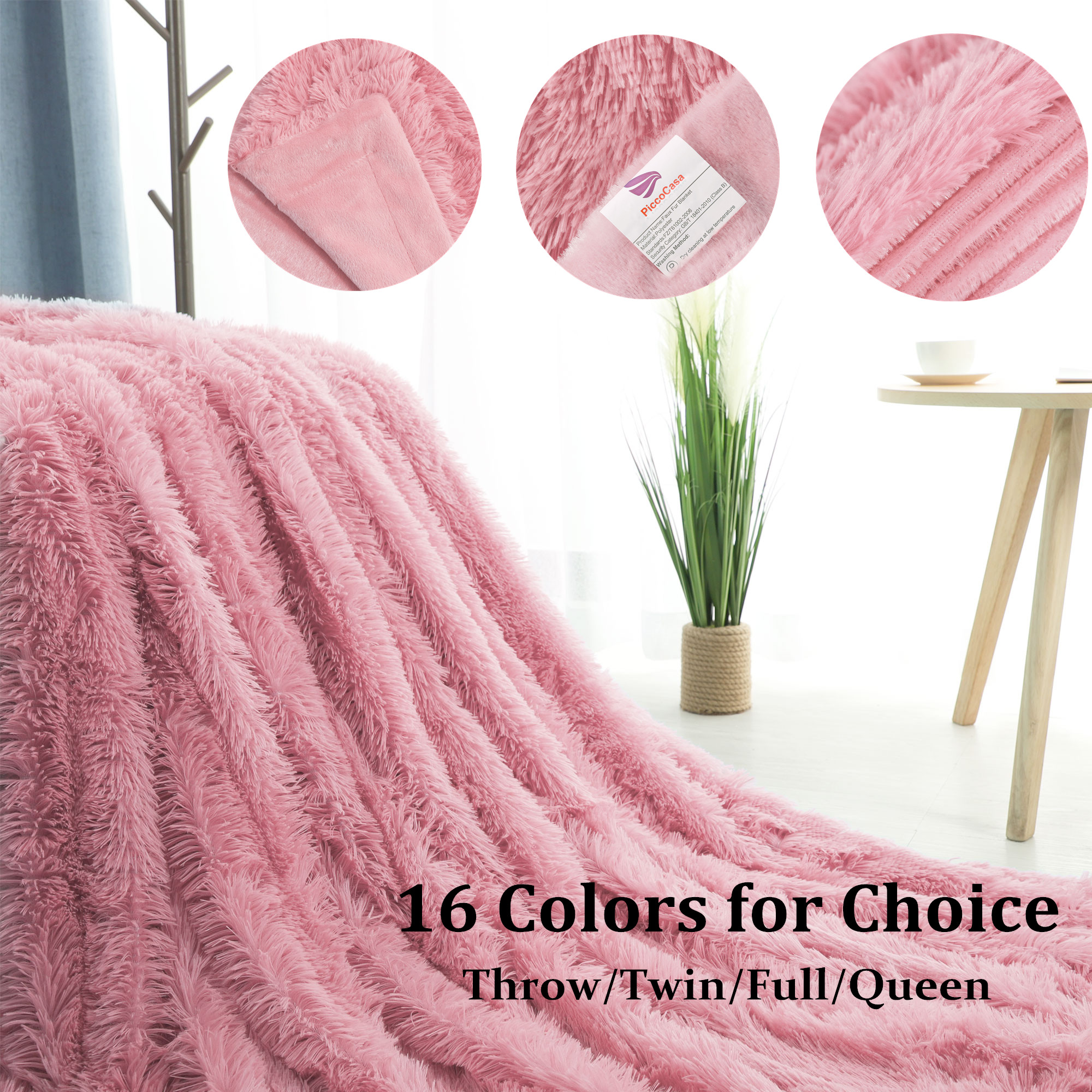 Royal Blue Faux Fur Throw Blanket Bedspread Shaggy Throw All New Sizes Bedding Home Living Kromasolcom