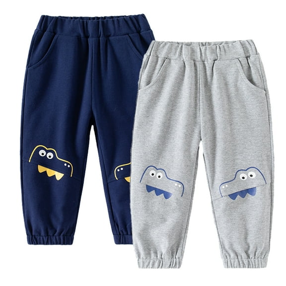 YTDSCS Kids Boyss Cargo Joggers Pants for Baby Elastic Waist with Pockets Spring Sweatpants Fall Cartoon Casual Trousers for 2-10 Years