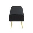 thumbnail image 2 of Lumisource Marla Gold Steel And Black Velvet Pleated Bench BC-MARLAPLT AUVBK, 2 of 6