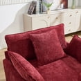 thumbnail image 2 of Accent Chair with Ottoman, Legahome 40"Wide Oversized Chenille Upholstered Lounge Chair, Comfy Reading Armchair with 3 Pillows, Barrel Chair Reading Chair for Living Room Bedroom, Red, 2 of 8