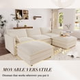 thumbnail image 5 of Muumblus 110" Oversized Modular Sectional Sofa with 2 Movable Ottoman, U Shaped Deep Seat Cloud Couch for Living Room, Beige Chenille, 5 of 10