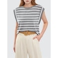 thumbnail image 4 of Camiseta Sin Mangas Informal de Verano para Mujer, Rayas Grises, XXL, 4 of 6