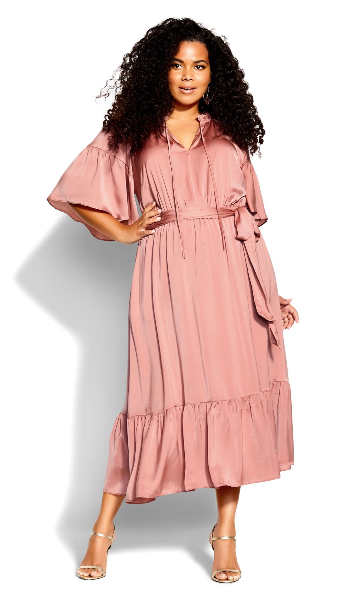 City Chic Women's Plus Size Felicity Dress Tea Rose