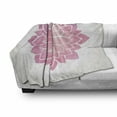 thumbnail image 3 of Pink Mandala Soft Flannel Fleece Throw Blanket, Watercolor Prehistoric Style Yoga Mandala with Lotus Leaves Art, Cozy Plush for Indoor and Outdoor Use, 50" x 60", Baby Pink Blush, by Ambesonne, 3 of 6