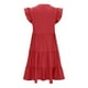 thumbnail image 5 of Vestido de Verano de Manga Corta para las Mujeres Moda Casual Cuello en V Vestido con Ruffles, Poliéster Ligero de Color Sólido para Fiestas, Bodas Y Diario, 5 of 8
