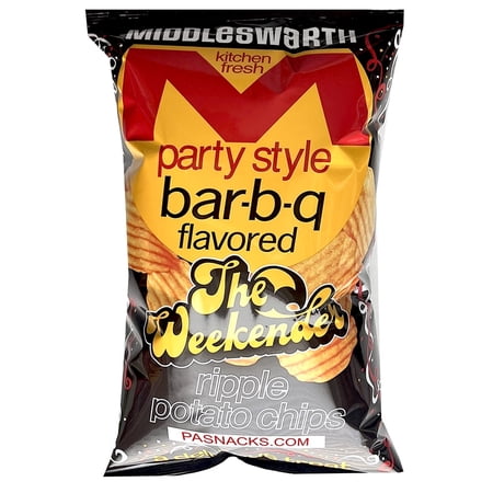 Middleswarth Potato Chips Ridged Party Style Bar-b-q Barbecue The Weekender Size (3 Bags)