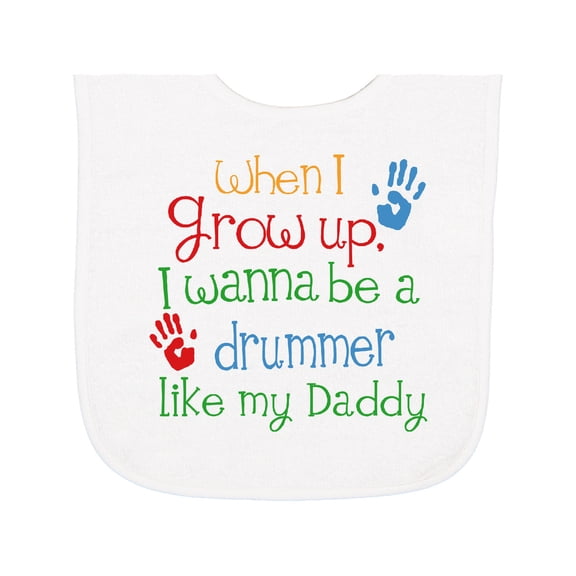 Inktastic Drummer Like Daddy Baby Terry Cloth Bib