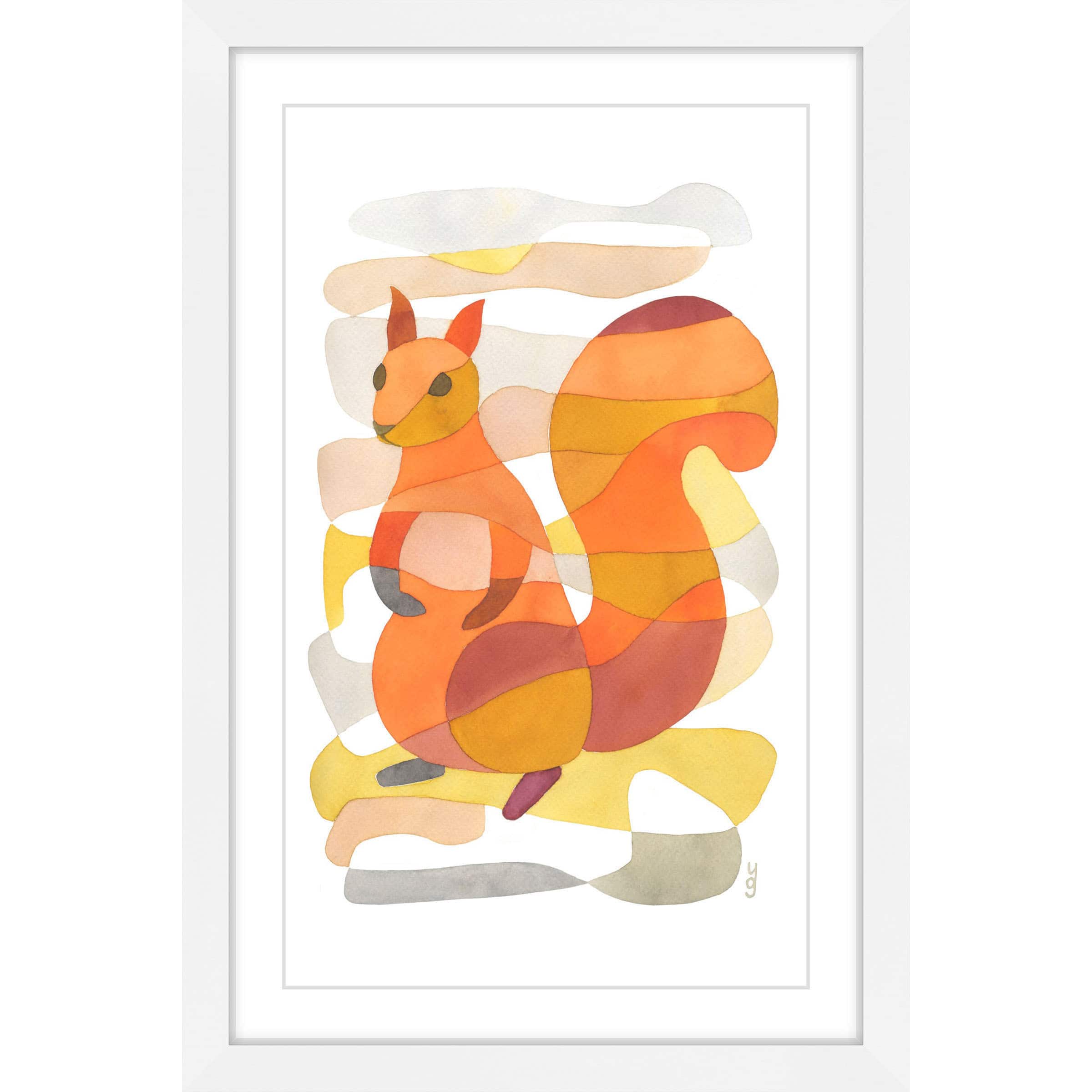 Marmont Hill - "Squirrel" by Yolanta Gawlik Framed Painting Print