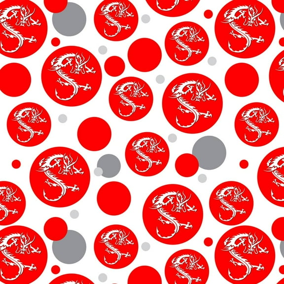 Asian Chinese Dragon Red Premium Gift Wrap Wrapping Paper Roll Pattern