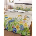 thumbnail image 3 of Quilts Twin Size, Spring Floral Soft Comforter Bedding Set for Bed, Farmhouse Birds Summer Botanical Lightweight Quilted Bedspread with Pillow Cover(2 Pieces) for All Season, 68x86 Inch, 3 of 6