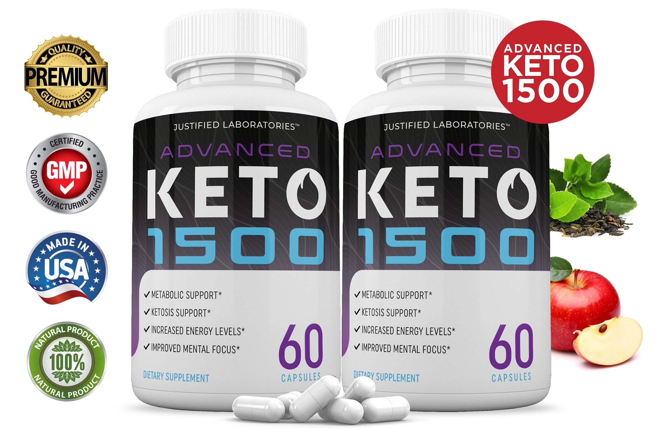 (2 Pack) Advanced Keto 1500 Pills Ketogenic Supplement ...