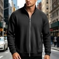 thumbnail image 6 of Chiccall Mens Corduroy Sweatshirts Full Zip Stand Collar Long Sleeve Sweat Shirts Winter Plus Size Casual Athletic Jacket for Men, 6 of 7