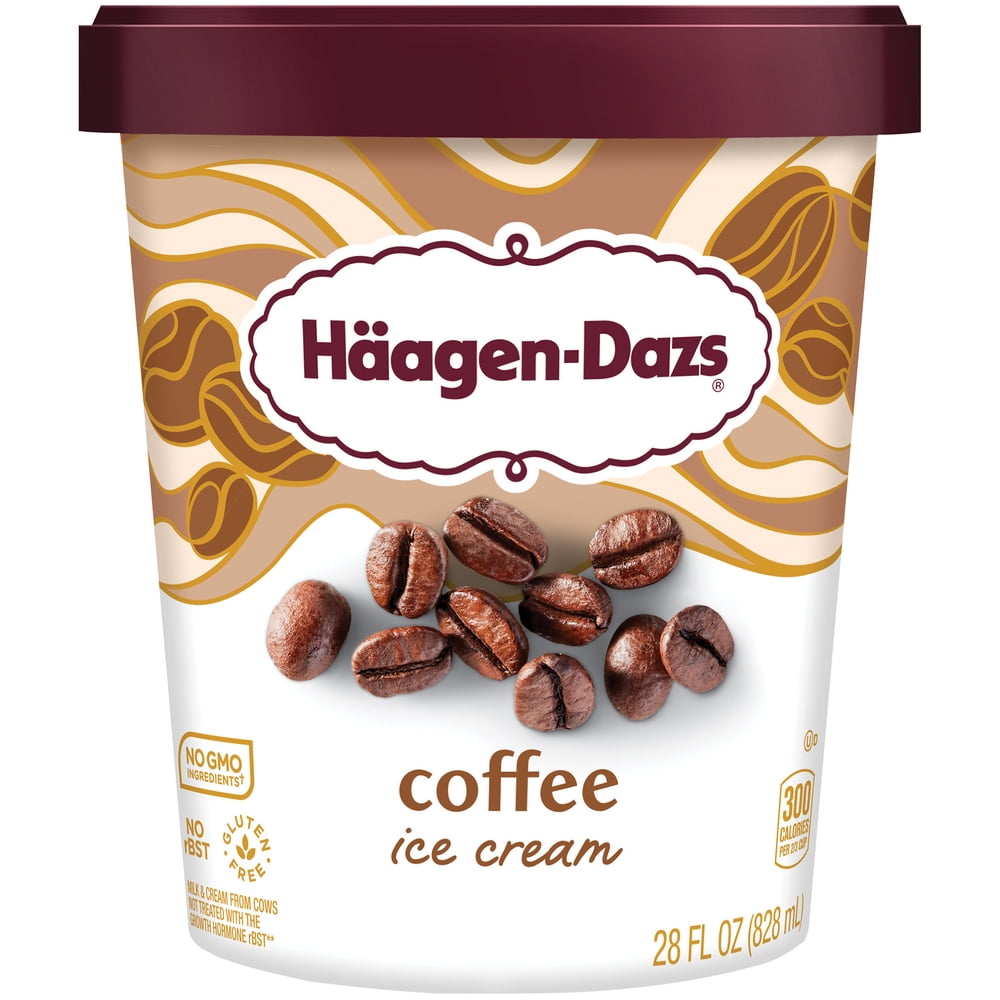 HAAGENDAZS Ice Cream, Coffee, 28 Fl. Oz. Tub No GMO Ingredients No