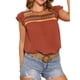 thumbnail image 1 of Blusa bohemia de cuello redondo con mangas acampanadas y estampado geométrico para mujer INSPIRE CHIC, casual de verano, talla XS, color naranja, 1 of 6