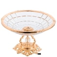 thumbnail image 1 of Matashi Home Decorative Dining Tabletop Showpiece Crystal Candy Centerpiece Decorative Bowl Plate Dish, Round Serving Platter with Rose Gold Plated Pedestal and Crystal Ball Base, 1 of 7