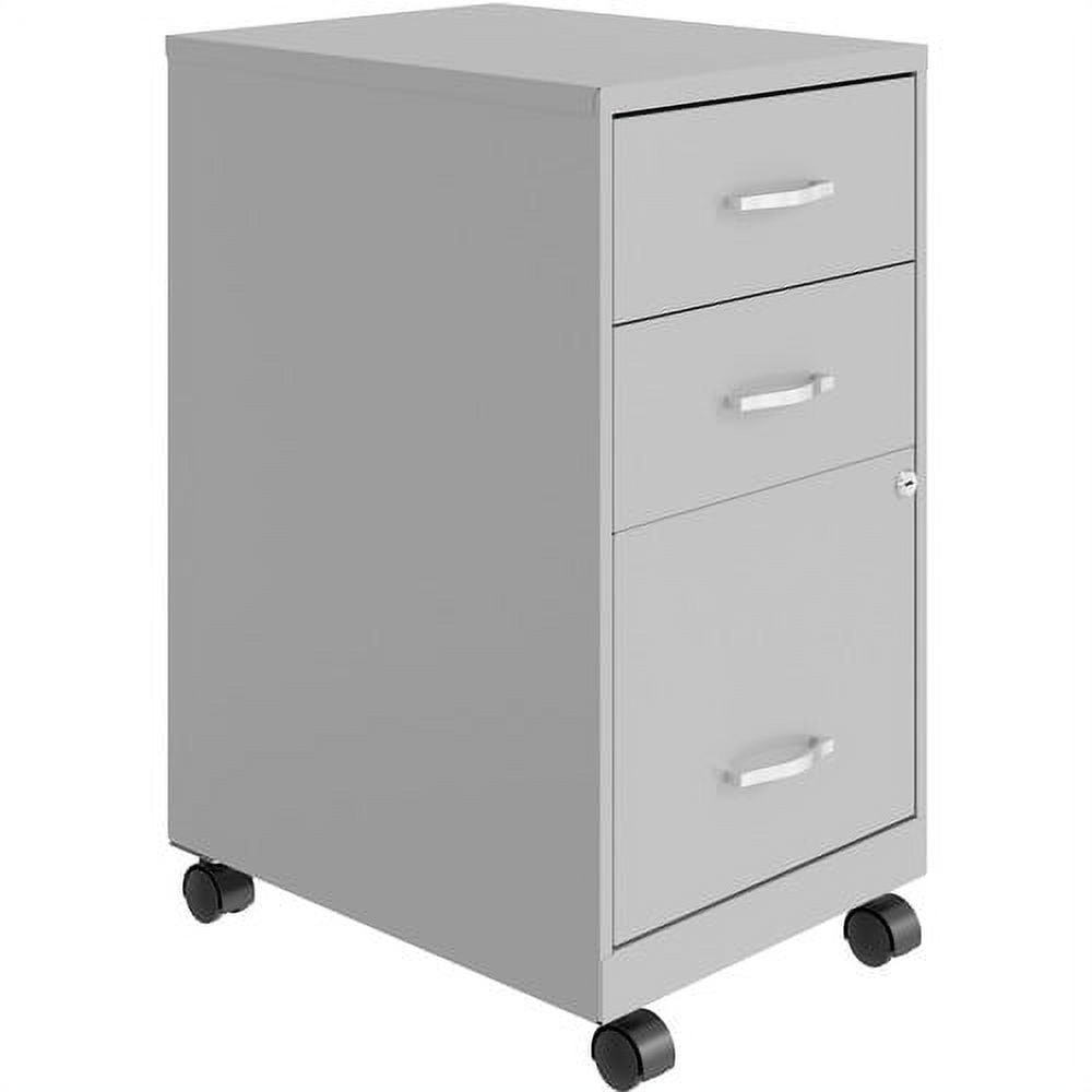 Lorell SOHO SOHOThe 3-Drawer Organizer Cabinet 14.3" x 18" x 26.7" - 3 x Box Drawer(s), Box Drawer(s), File Drawer(s) - Material: Metal - Finish: Silver