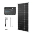 thumbnail image 1 of Renogy Kit de inicio solar de 100 vatios y 12 voltios para vehículos recreativos, botes, remolques, sistema fuera de la red con panel solar monocristalino de 100 vatios, controlador de carga LCD PWM d, 1 of 5