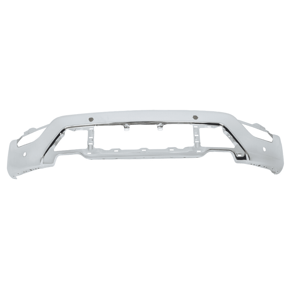 Top Gear Motors Front Bumper for Ford F-150 2021–2023 Chrome Steel with 6 Parking Sensor Holes Replacement Assembly