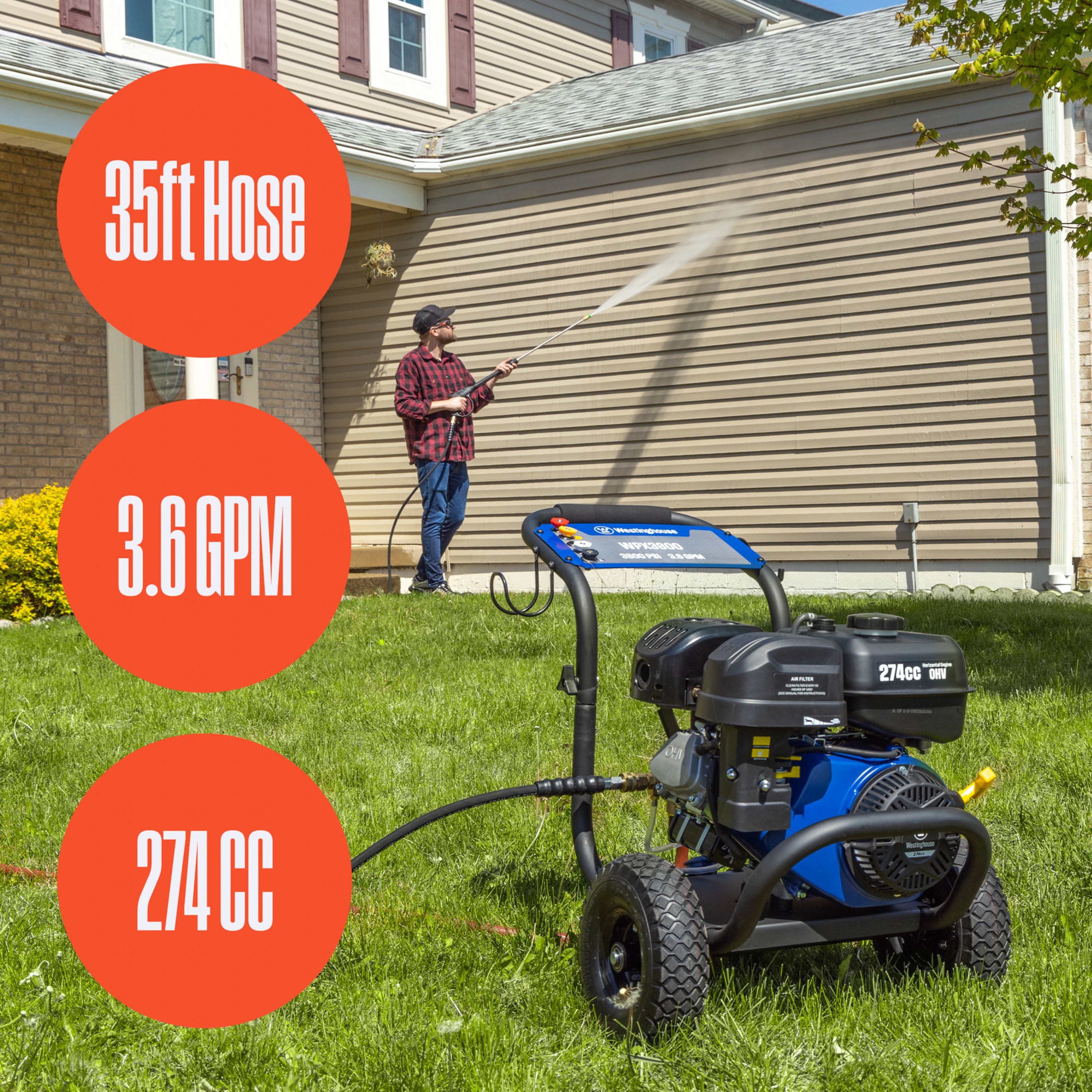 Westinghouse Heavy Duty 3200 PSI 2.5 GPM Cold Water Pressure Washer + 128  oz. Multi Purpose Pressure Washer Cleaner