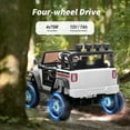 thumbnail image 3 of Hikiddo 4WD Kids Ride on Truck Car, 12V 7Ah Ride on Toy Electric Cars for Kids w/ Remote, Bluetooth, 4x75W Motors - White, 3 of 9
