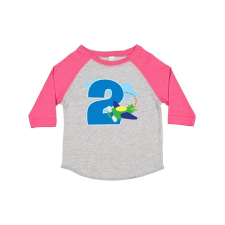 

Inktastic 2nd Birthday Airplane Boys 2 Year Old Boys Toddler T-Shirt
