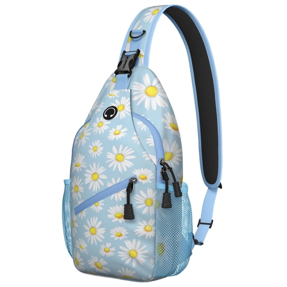 Sac à Dos en Bandoulière Jaune Tournesol pour Femmes, Sac à Bandoulière Floral Boho avec Design de Fleurs Rustiques et Sauvages, Sac de Jour Campagnard