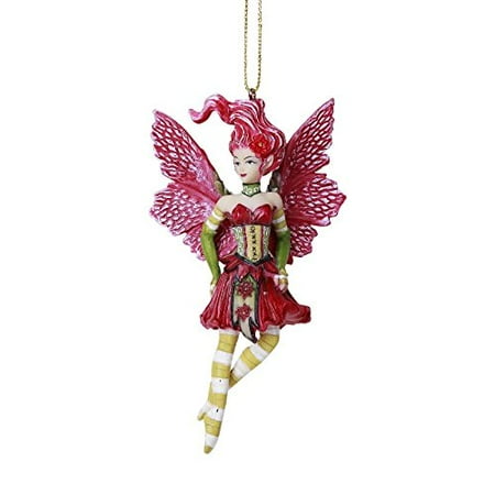 Collection Poinsettia - Ebros Poinsettia Cute Fairy Hanging Ornament Amy Brown Holiday Collection Christmas Tree Hanging Ornaments 4 inch