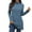 Blue, variant on Tops For Women T-Shirts Long Sleeve Turtleneck Knit Loose Fit Spli Hem Stretch Y2k Clothes