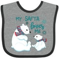 thumbnail image 3 of Inktastic My Safta Loves Me- Cute Polar Bears Boys or Girls Baby Bib, 3 of 4