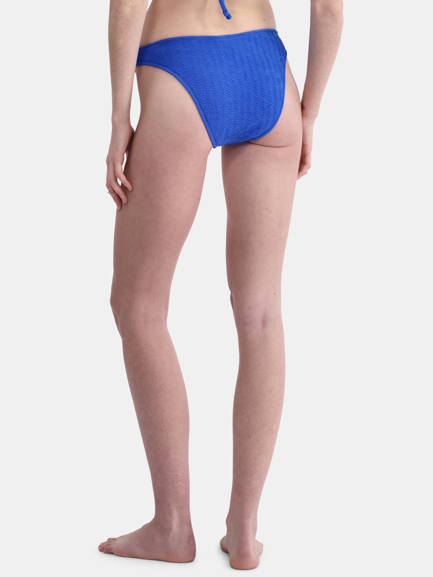 No Boundaries Women's Herringbone Crinkle Bikini Bottoms, Sizes XXS-XXL