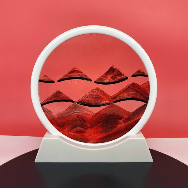 UMMH Moving Sand Art Picture Round Glass Quicksand 3D Deep Sea Sandscape Hourglass Flowing Sand