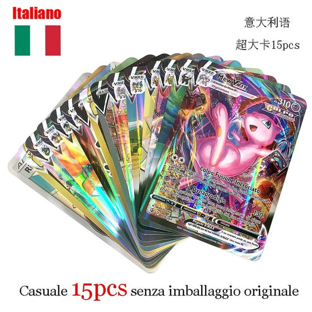 Cartas de Anime Pokémon Pikachu para niños, colección de gran tamaño, entrenador de batalla, juguetes GX Vmax, regalos, 15/30 piezas